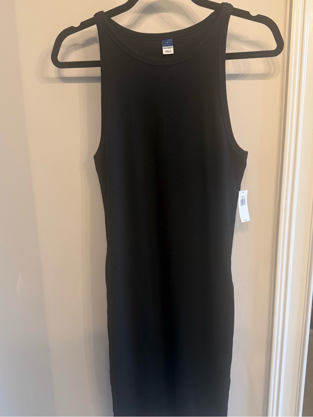 Old Navy Black Ribbed Tank Midi Dress